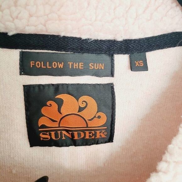 Sunder Sherpa Sweatshirt Womens Size X-Small Light Pink Crewneck Athleisure Boho - Picture 4 of 7